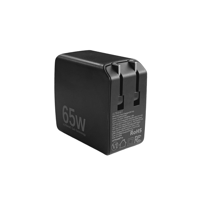 65W 3 IN 1  Travel power adapter Rated Voltage Power Socket PD Fast Charger USB-C  C-C Power Adapter for iPhone  Android